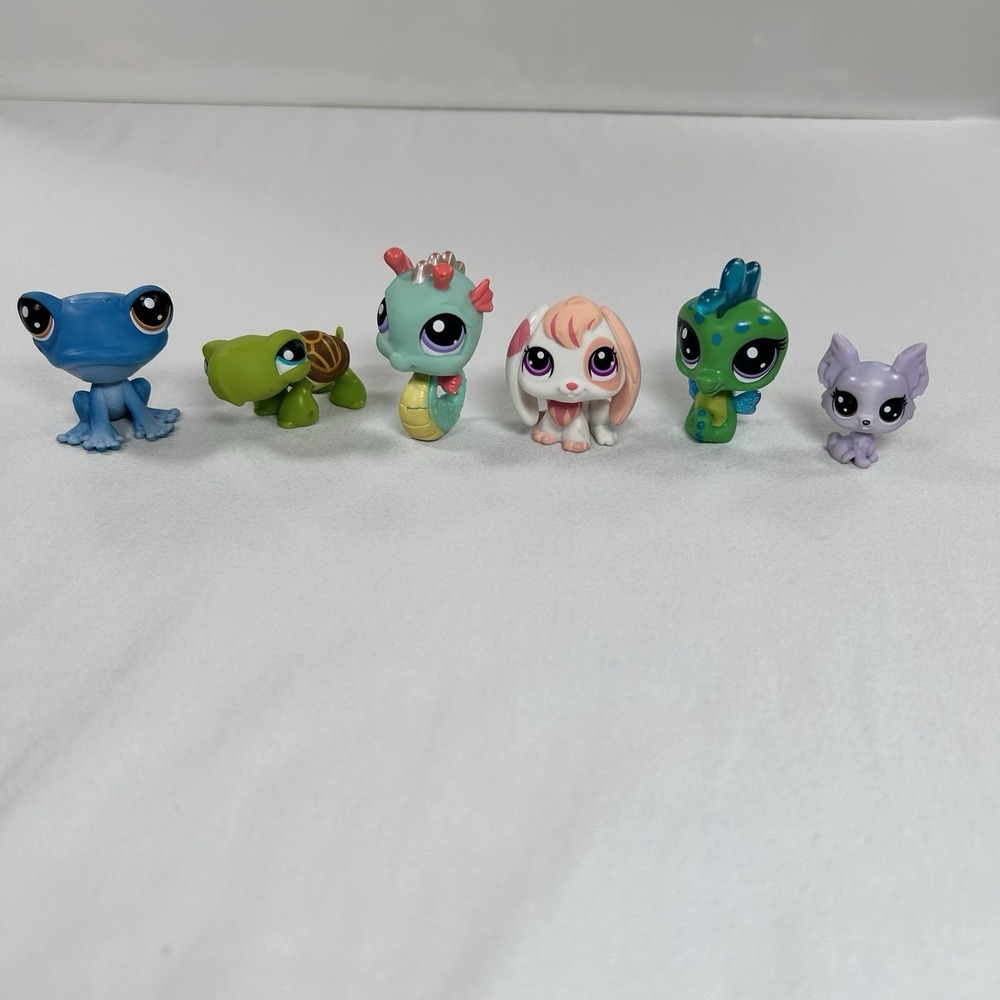 Littlest Pet Shop Lot Of 6 Turtle Frog Bunny